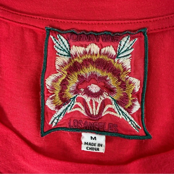 Johnny Was Arla Embroidered Floral Cotton Relaxed T-Shirt Top Size Medium EUC - Picture 12 of 14